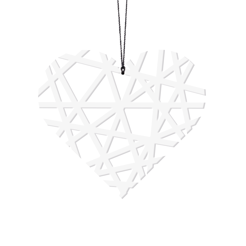 Hjerte Streger, hvid 2 stk