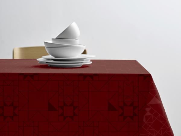 Juledug dia180 Star Damask Red