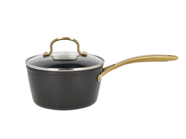 Kasserolle med glaslåg keramisk Brasserie 1,5 liter Sort non-stick Kasserolle med glaslåg keramisk Brasserie 1,5 liter Sort non-stick
