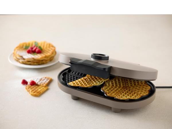 Blomsterbergs Dobbelt vaffeljern 1600 watt Latte