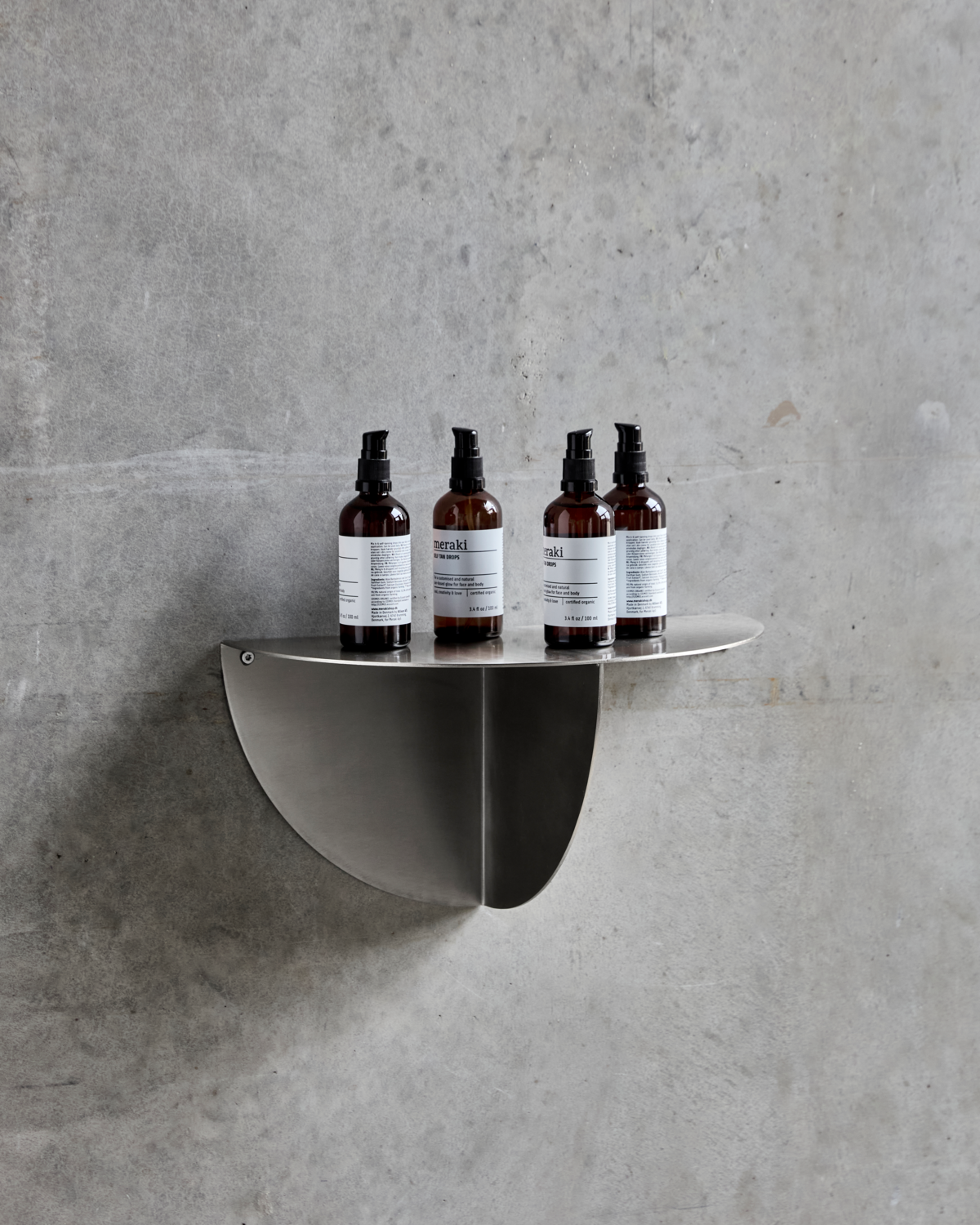 Sidebord, Mega, Børstet sølvfinish