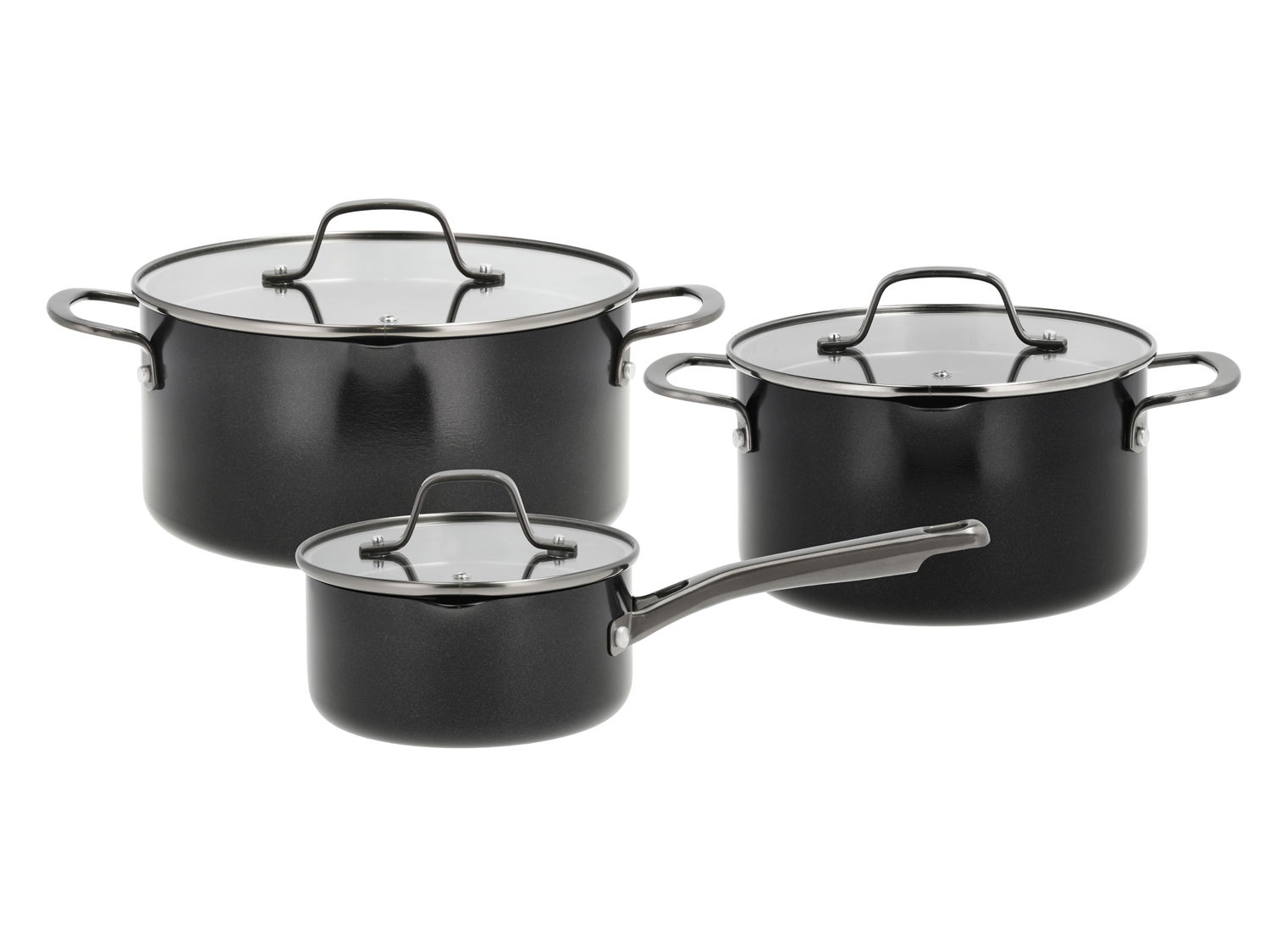 Grydesæt m/låg Blavet 6 dele Aluminium/keramisk belægning