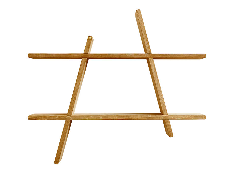 A-Shelf - Large - Natur, L78xD12xH67 cm - 100% Massiv Eg - Natur Olie