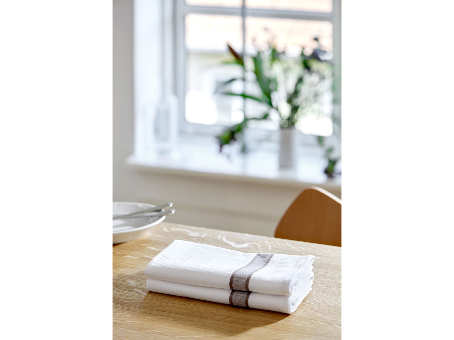 Stofserviet Pillivuyt 45 x 45 cm Blå/Hvid