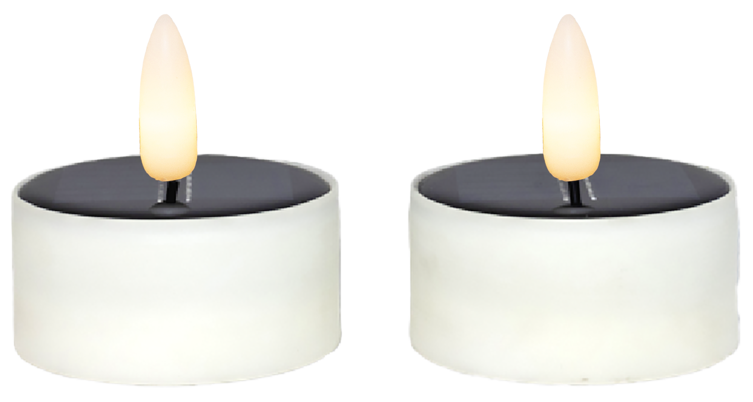 Solcelle lampelys - 2 stk