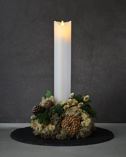 Sirius Sara Kalender lys, Hvid/Guld, inkl. fjernbetjening Sirius Sara Kalender lys, Hvid/Guld, inkl. fjernbetjening