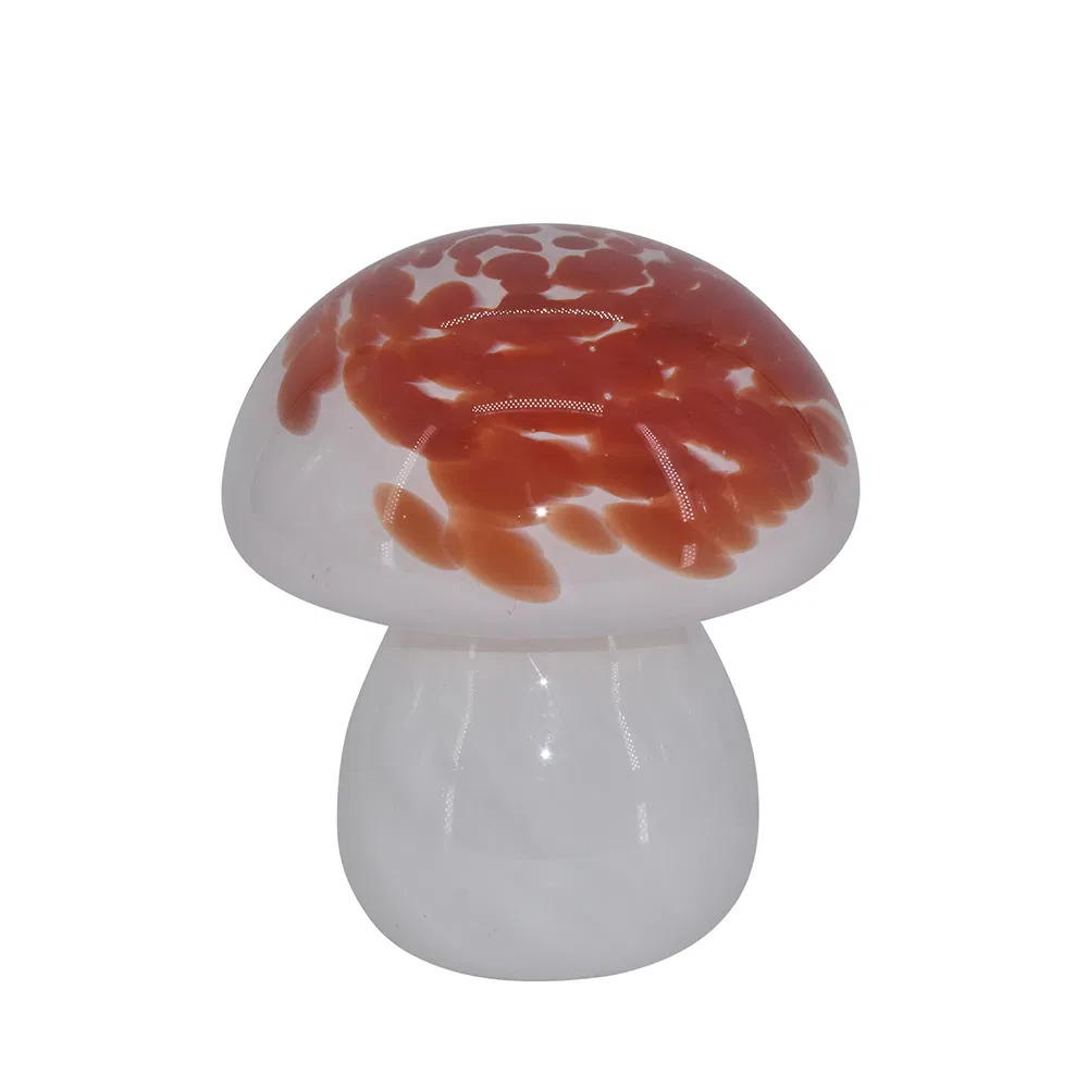 Mushroom glaslampe LED, lille, abrikos, H15/D14 cm Mushroom glaslampe LED, lille, abrikos, H15/D14 cm