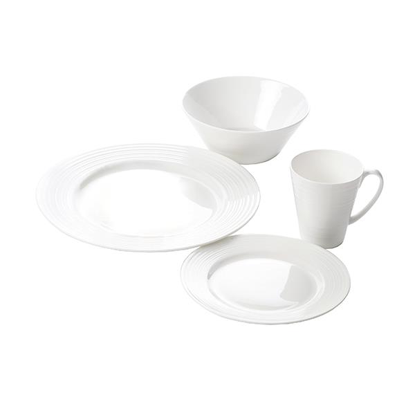 Passion - 16 dele sæt white 4 x (krus, dessert, middag, skål 17 cm) 