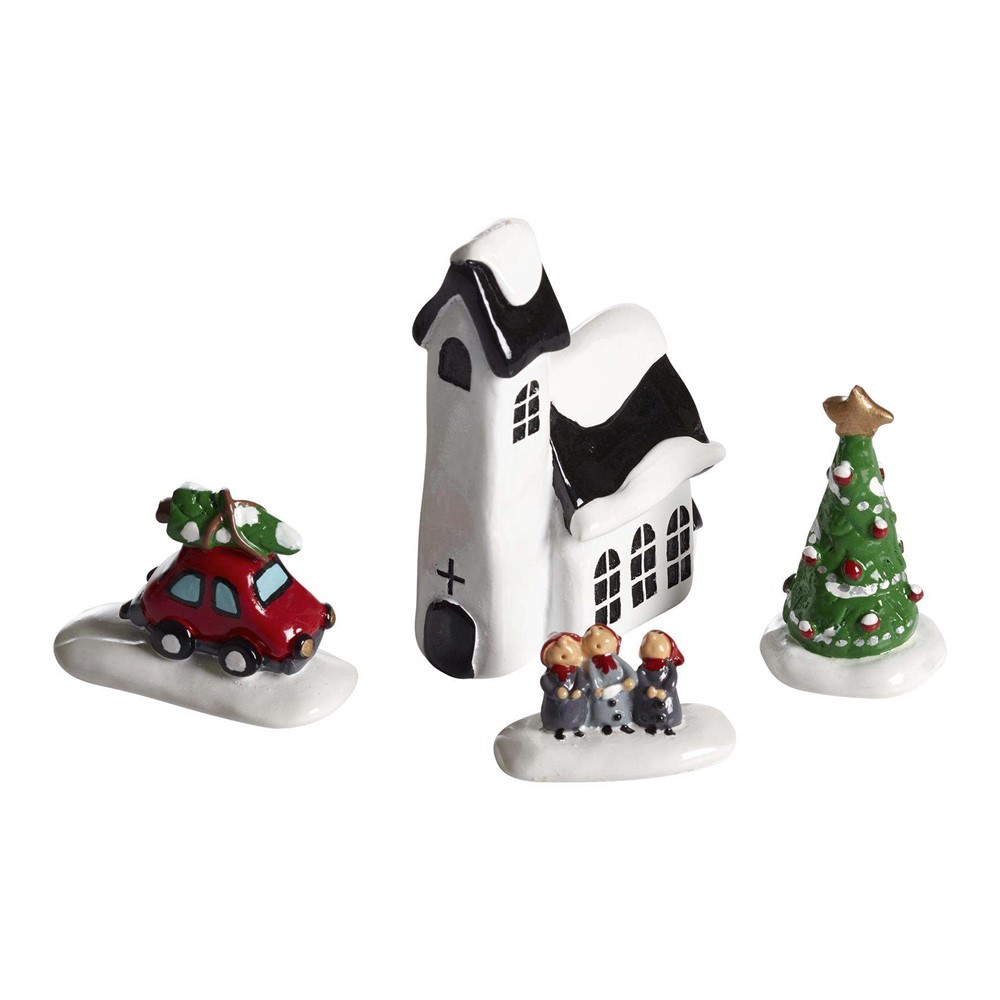 Winter church, 4-dele H.1,5-8cm Winter church, 4-dele H.1,5-8cm