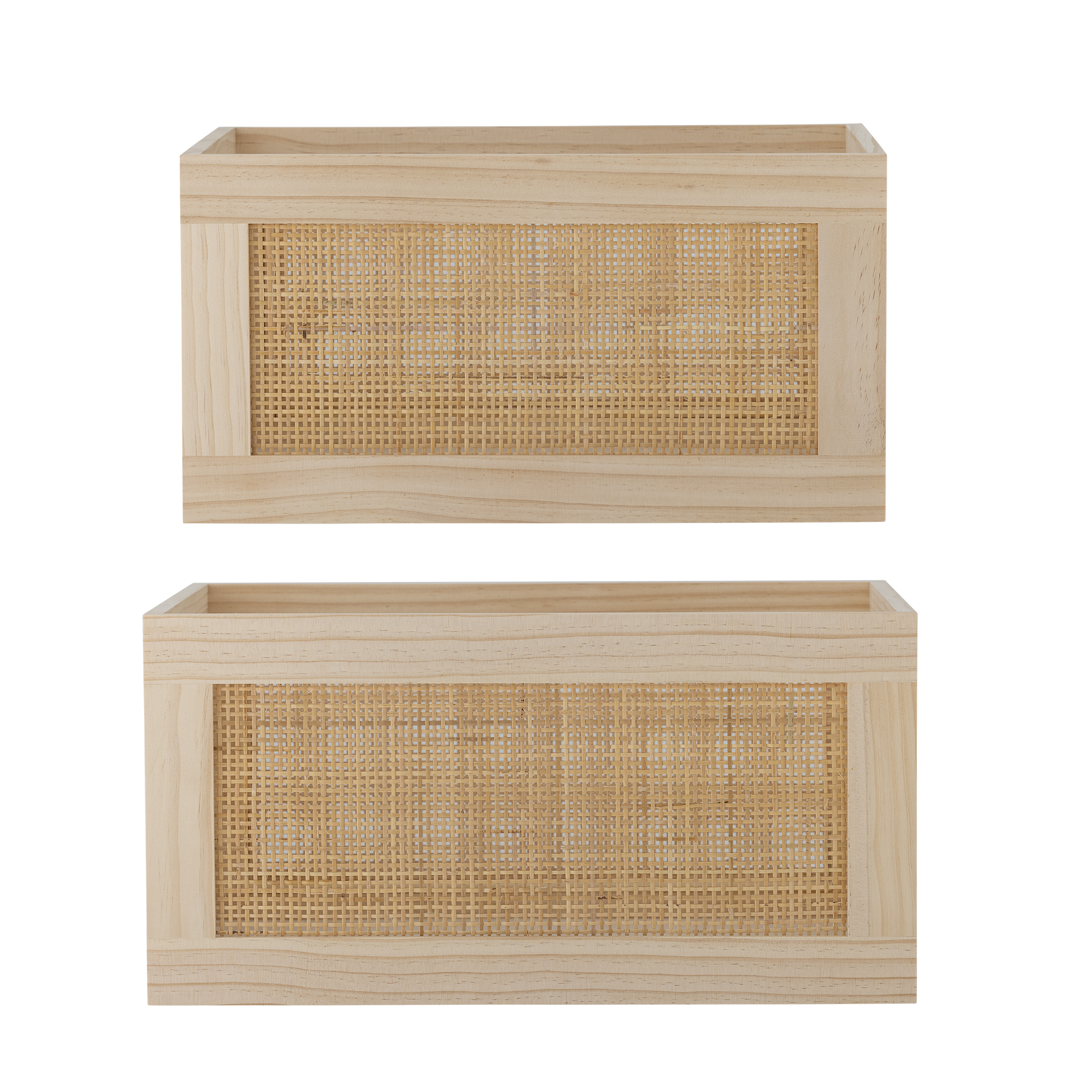 Piana Opbevaringskasse, Natur, FSC®100%, Pine, L36xH19xW26/L39xH20xW29 cm, Set of 2