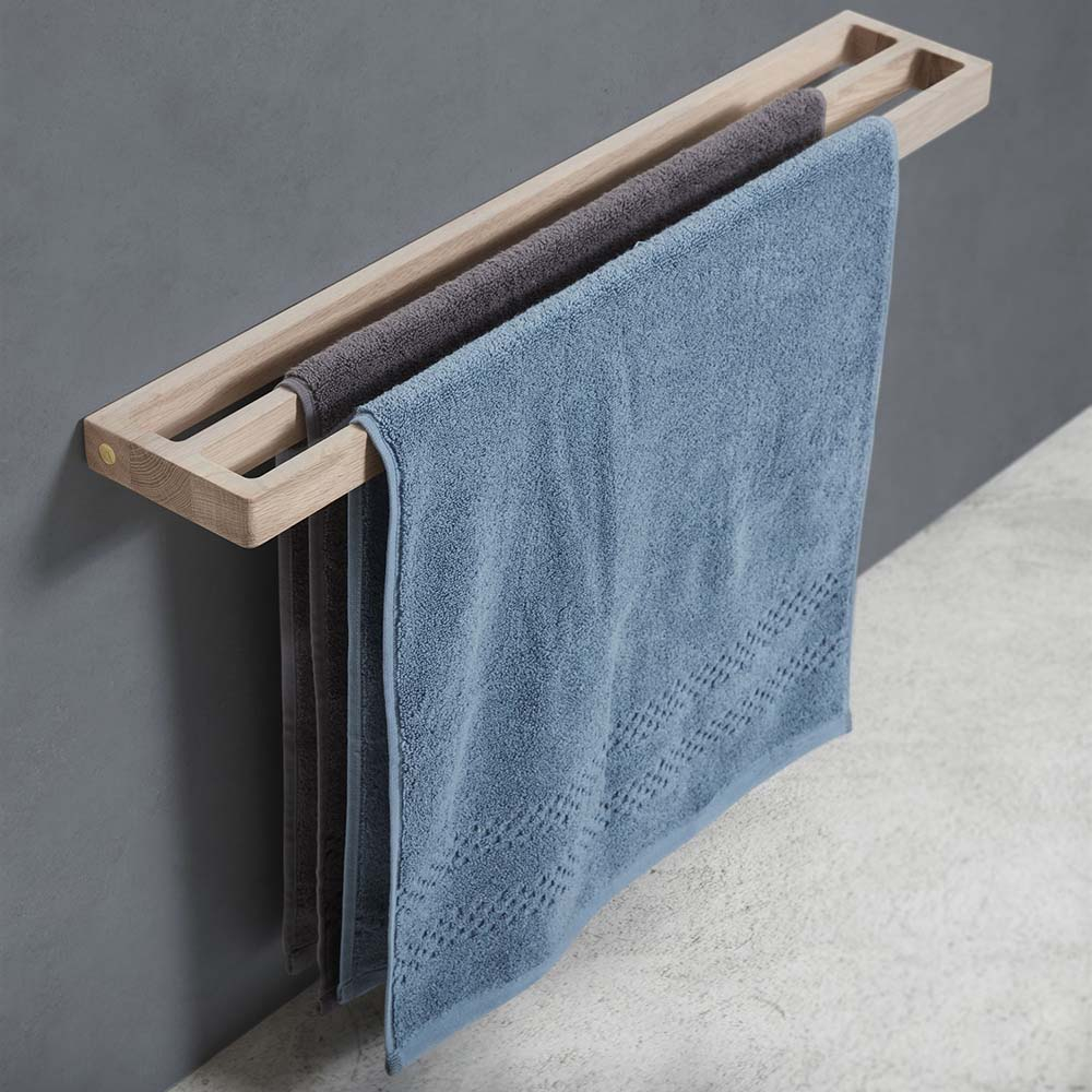 Towel Rack - Double, Oak - Lacquer