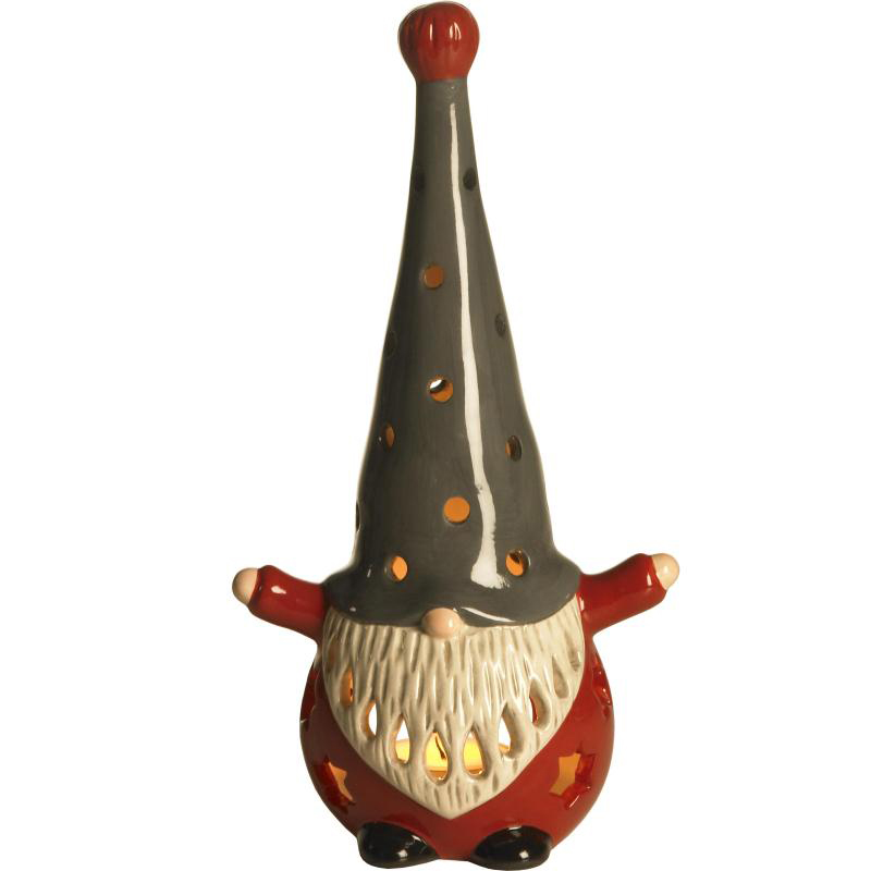 Fyrfadsstage/Lantern, Santa Hugo H.24 cm, rød