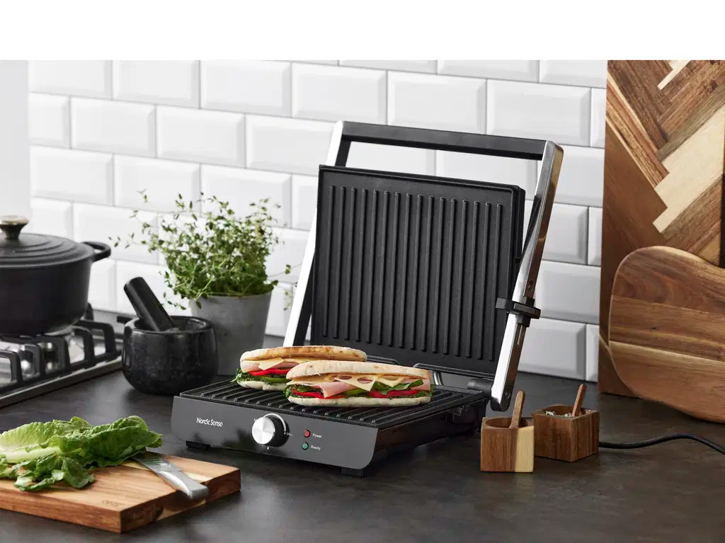 Paninigrill 2000 watt 28 x 23 cm Sort Bakelit