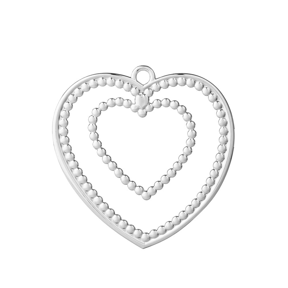 Kuglehjerte, H 12 cm, forsølvet* Kuglehjerte, H 12 cm, forsølvet*