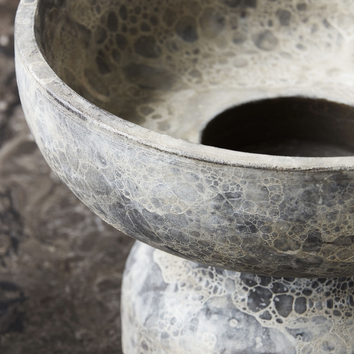 Ancient Fyrfadsstage, H 15 cm, grå/brun Ancient Fyrfadsstage, H 15 cm, grå/brun