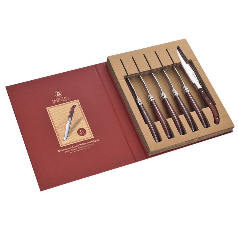 Laguiole Heritage Steakknive Pakka Træ 6 stk. Laguiole Heritage Steakknive Pakka Træ 6 stk.