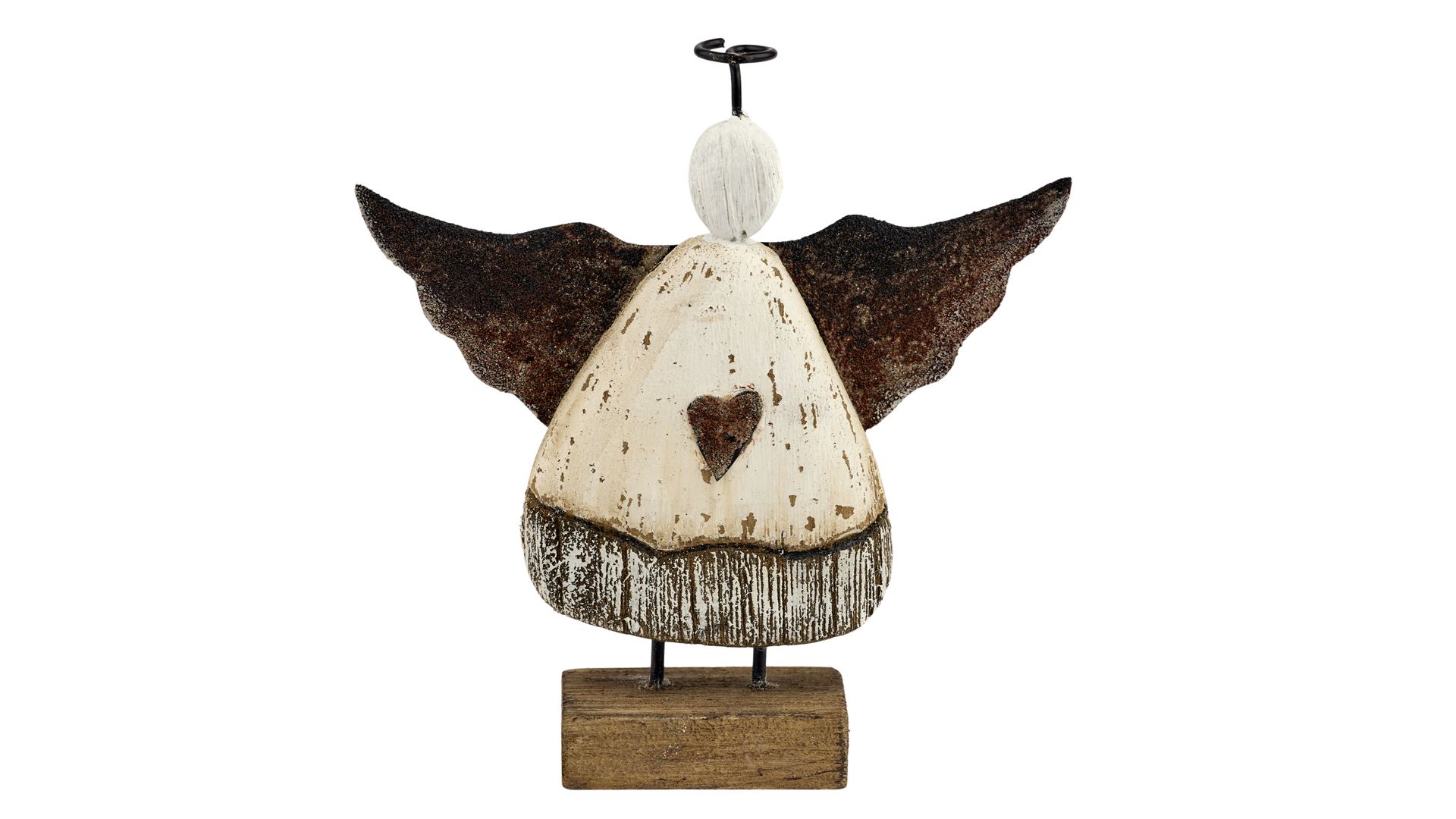 Engel Heart 14x14 cm AntikHvid