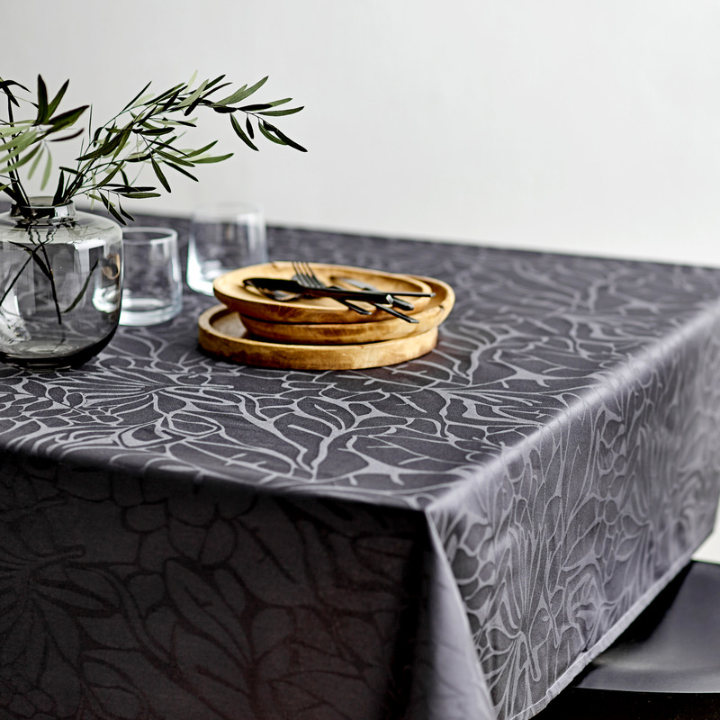 Södahl Dug 140x270 cm Abstract leaves Damask Ash