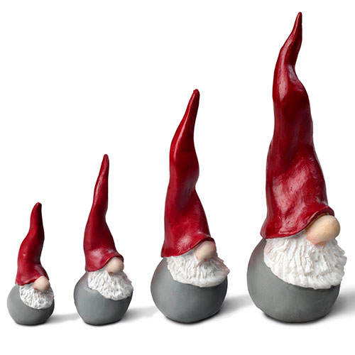 Nisser med høj hat, sæt á 4 stk. Nisser med høj hat, sæt á 4 stk.