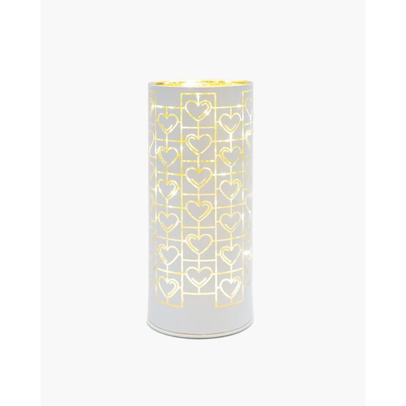 Frida Cylinder Glas Ø8,5xH20 cm, Hvid