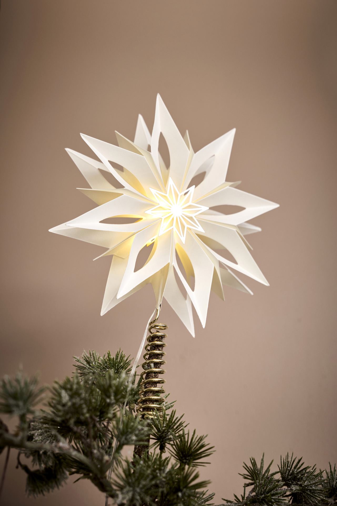 Stjerne Papir TOP 29x20 cm Hvid/Guld