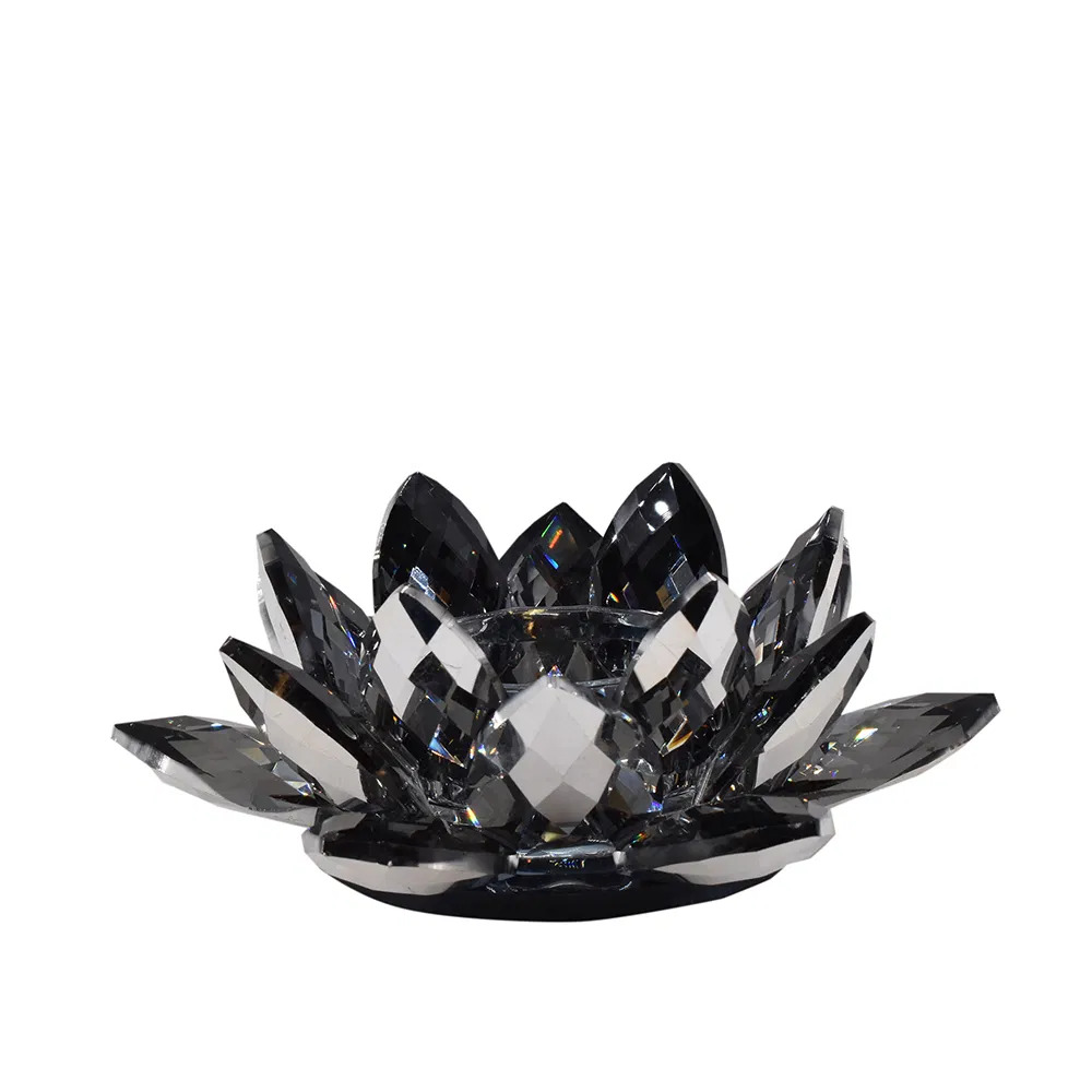 Lotusstage med spejleffekt, mørkegrå, H5/D12 cm