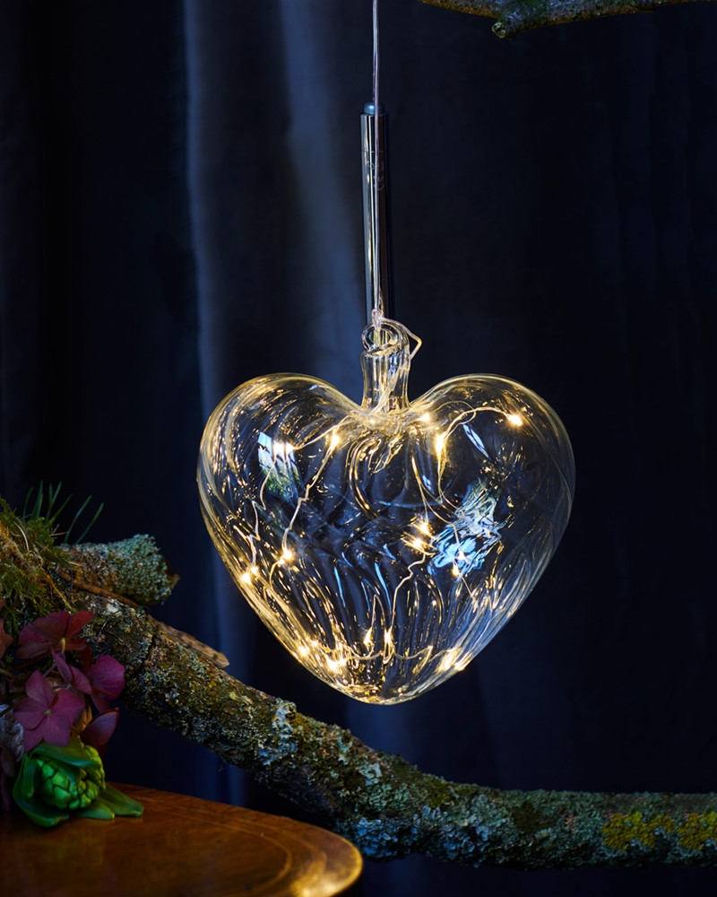 Wave Hjerte 15 cm, Klar Wave Hjerte 15 cm, Klar