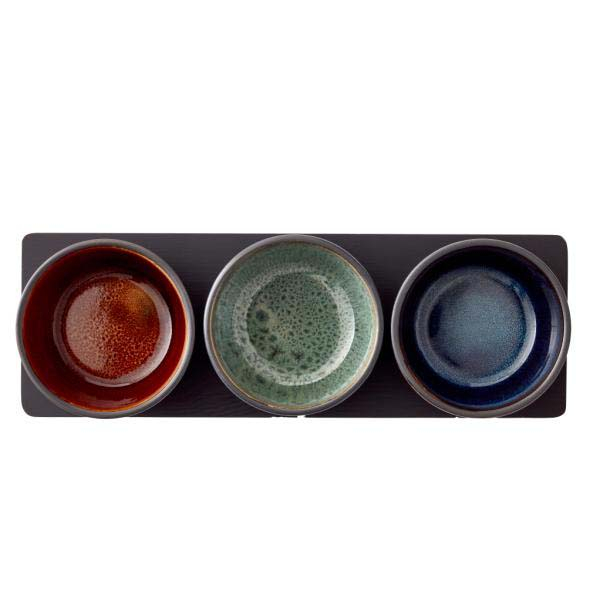 BITZ Cabaretsæt 4 dele mørkblå/grøn/amber