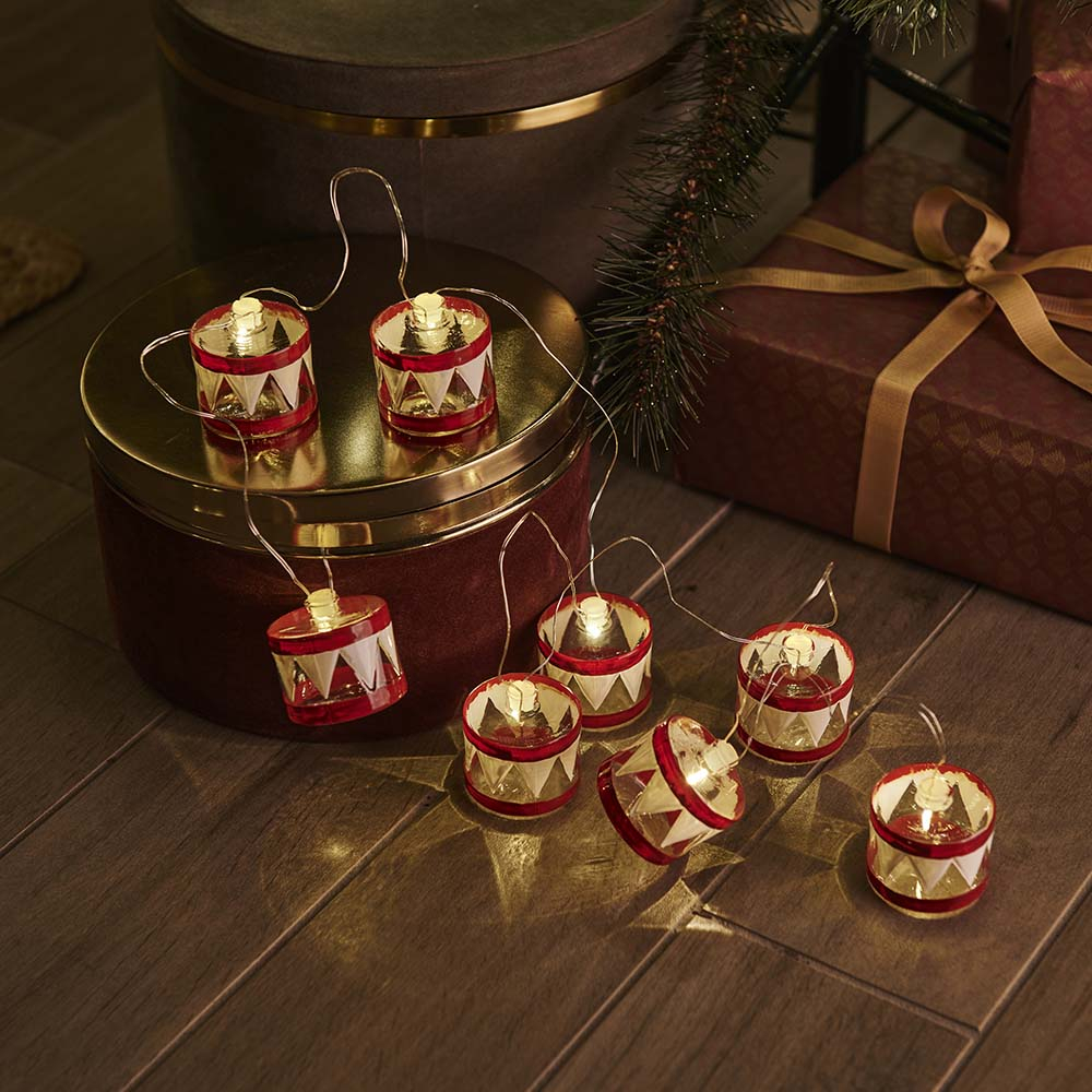 Elly Drum Garland, rød/klar Elly Drum Garland, rød/klar