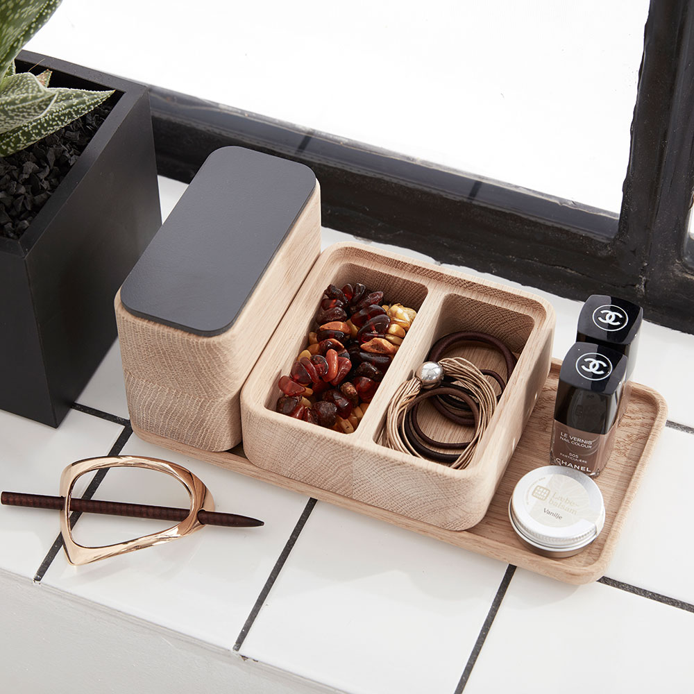 CM box 6x12 cm, 2 Comp. - Oak CM box 6x12 cm, 2 Comp. - Oak