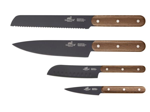 Lion Sabatier International Phenix Walnut Knivsæt 4 dele Sort/Træ Lion Sabatier International Phenix Walnut Knivsæt 4 dele Sort/Træ
