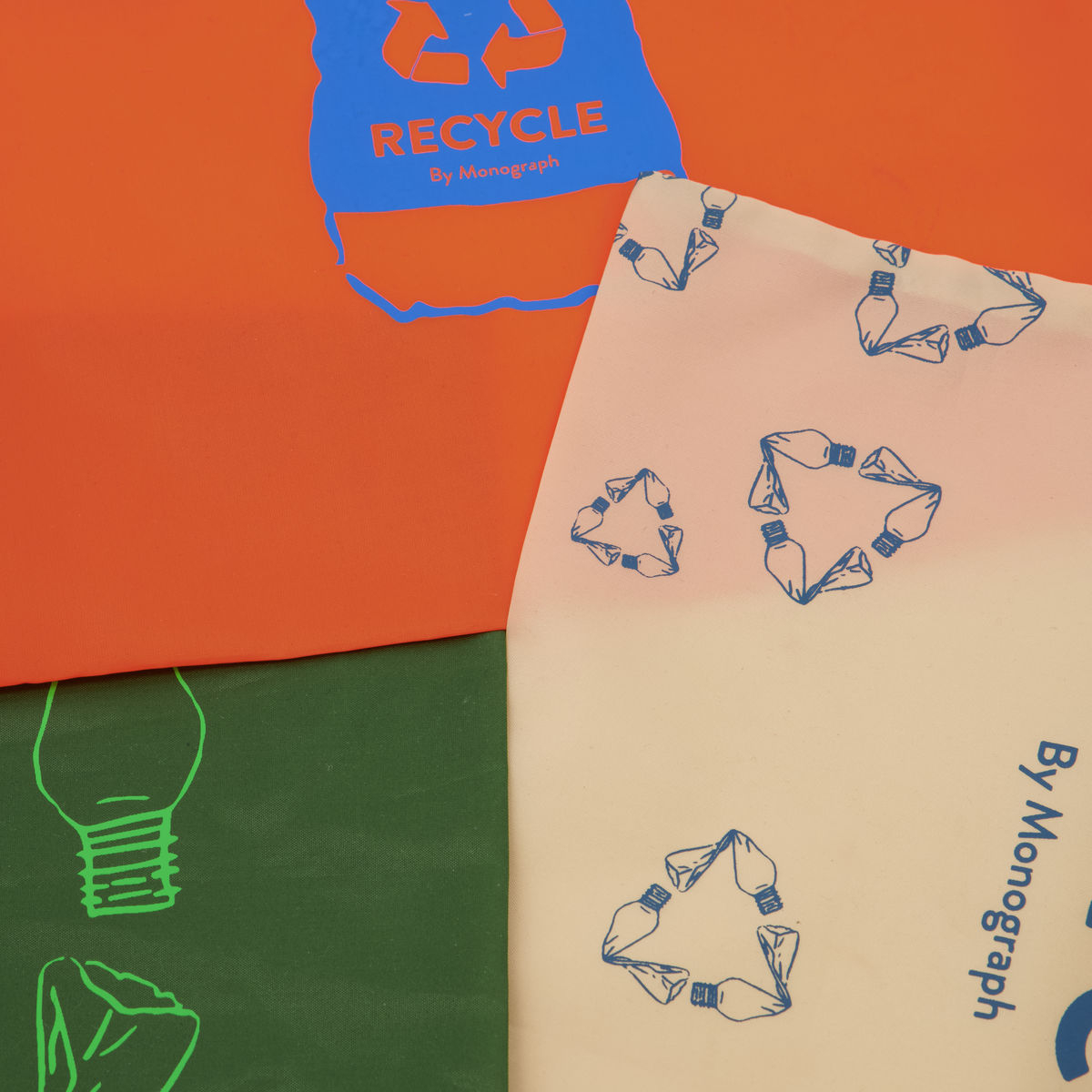 Taske, RECY, Grøn, Orange, Angora 24x31 cm* Taske, RECY, Grøn, Orange, Angora 24x31 cm*