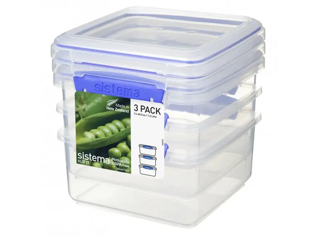 Klip It Pack Lunch Plus 3 pak - 1,2 liter madopbevaring