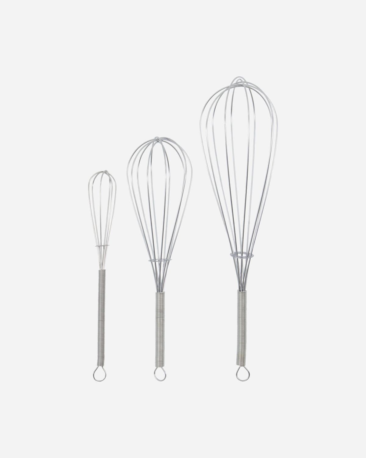 Piskeris 3 stk, Whisk, Silver finish