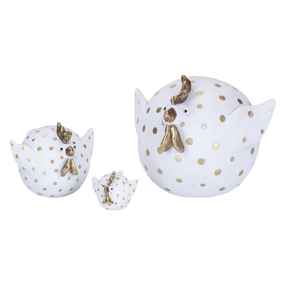 Høne Lisbeth, hvid/guld, 6,5 cm* Høne Lisbeth, hvid/guld, 6,5 cm*