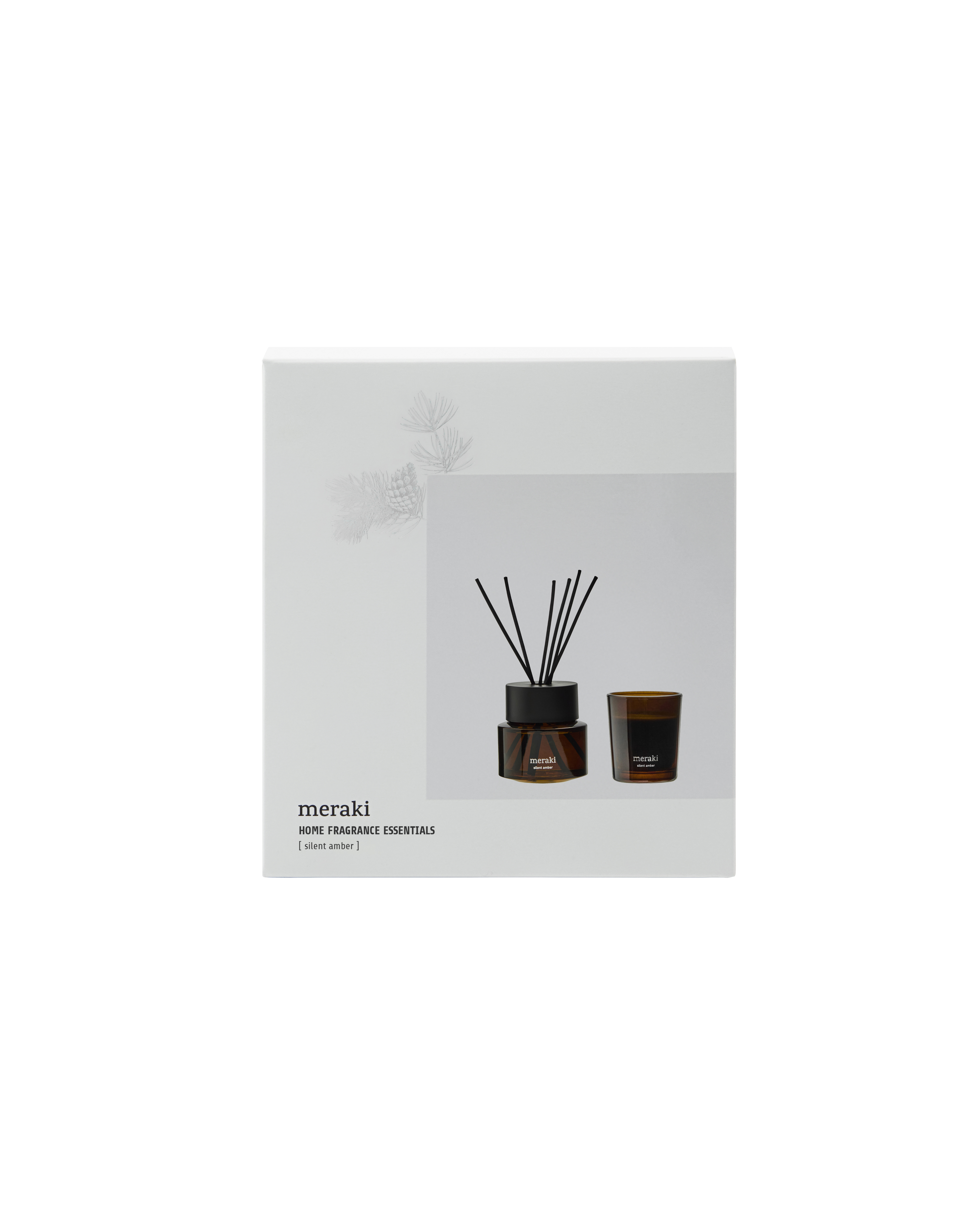 Gaveæske, silent amber diffusser + scented candle, 100|60 ml|g