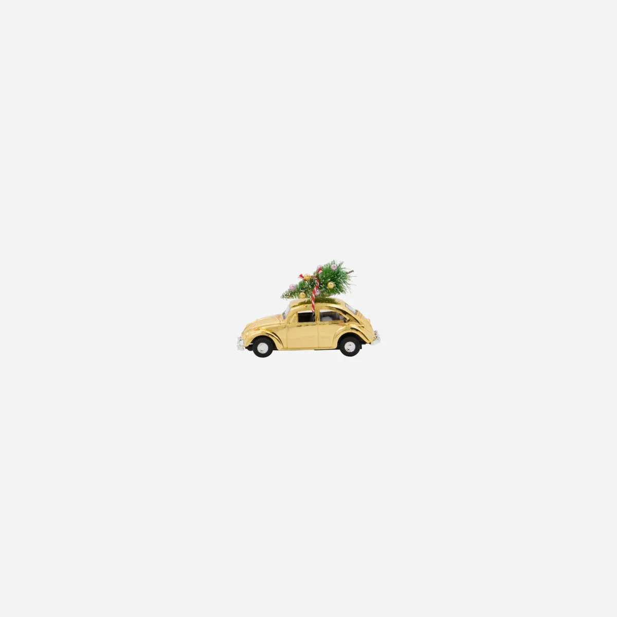 Dekoration, Mini Xmas car, Gylden*
