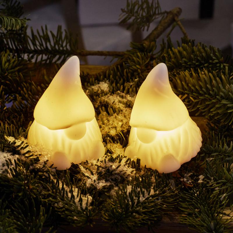 Sirius Coco LED-nisse 2 stk, hvid, 6.5x10cm