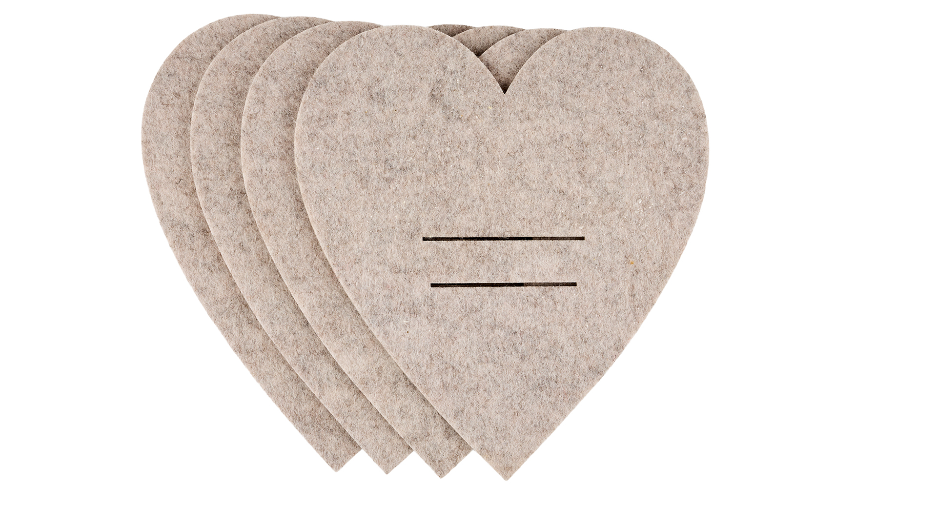 Hjerte Bestikholder 4 stk 16 cm Sand