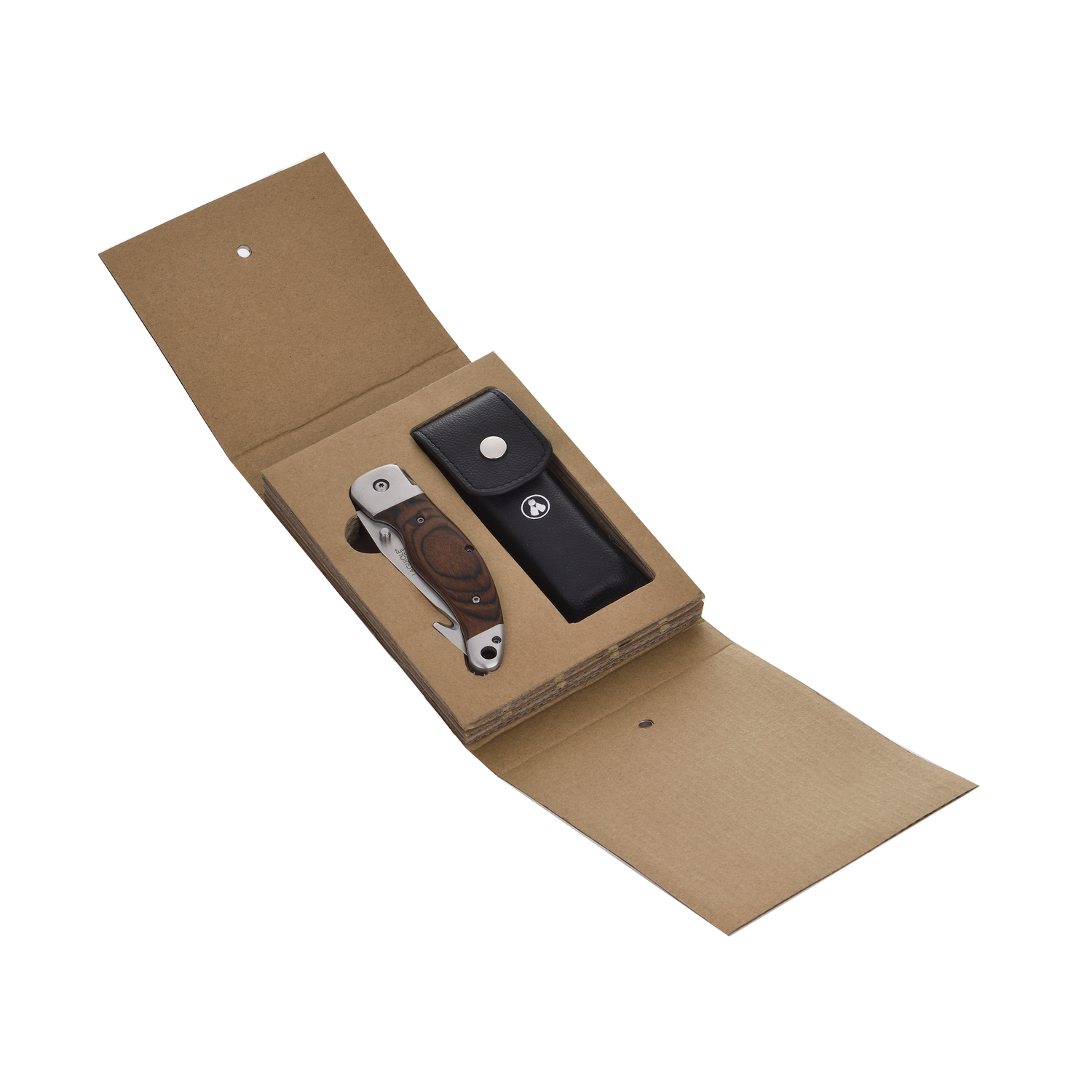 Laguiole Herit Foldbar Jagtkniv med taske
