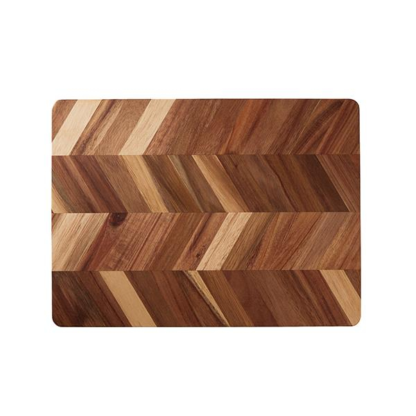 Skærebræt sildebensmønster acacie træ 1 stk