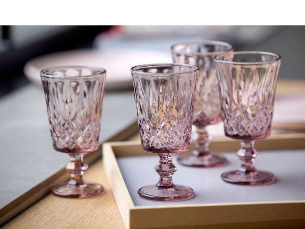 Lyngby Glas Sorrento Vinglas 29 cl 4 stk. Pink*
