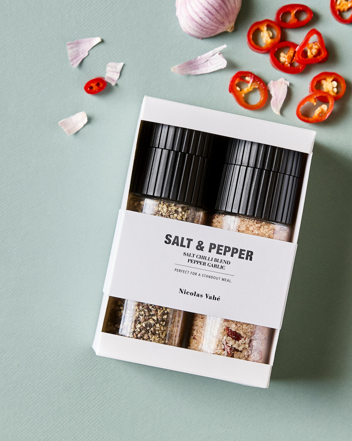 Gaveæske, Salt chilli + peber, hvidløg, 115|65 g|g