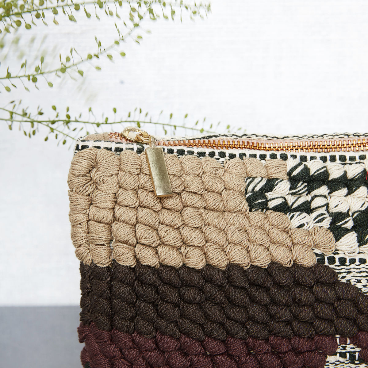 Combo  Pung, 27x18 cm, grøn/brun* Combo  Pung, 27x18 cm, grøn/brun*