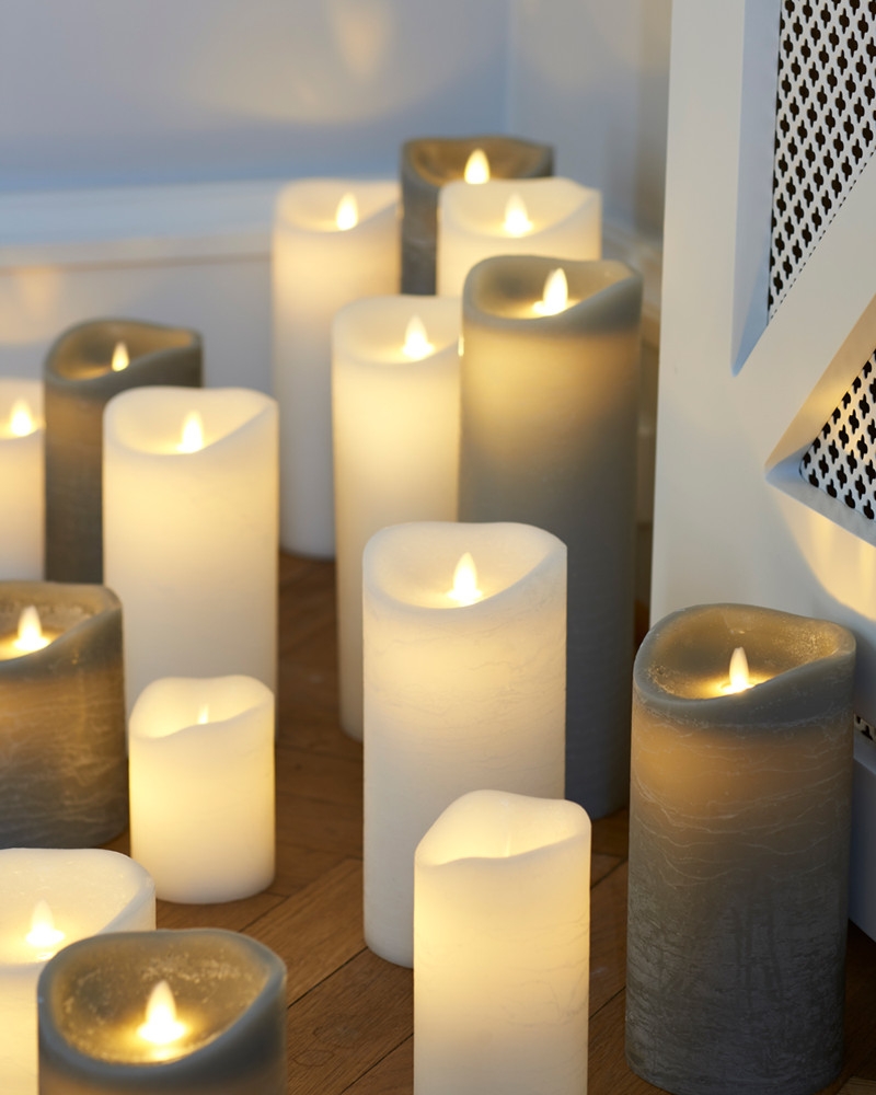 Sara Exclusive stearinlys, 7,5 x 20 cm, hvid