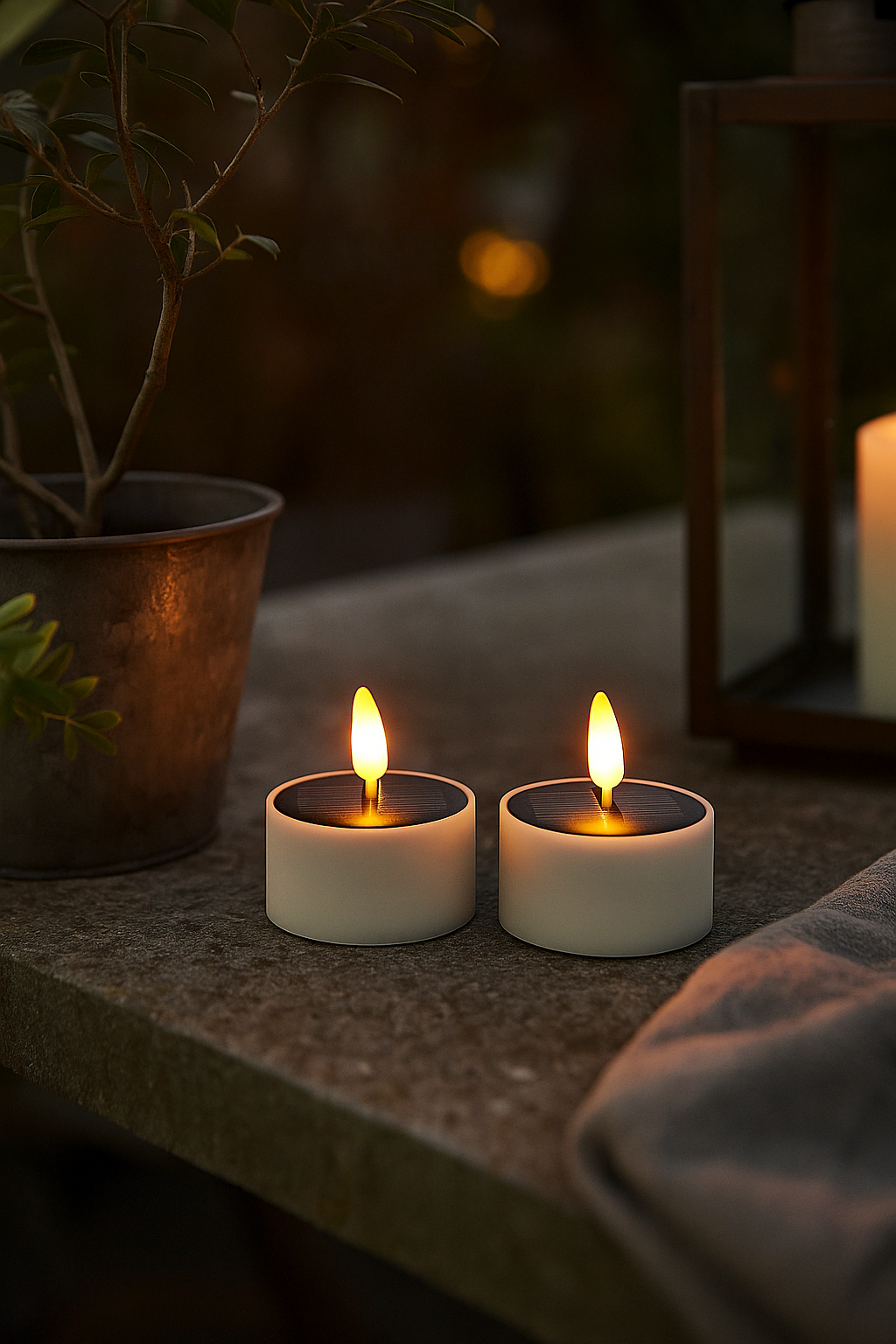 Solcelle lampelys - 2 stk