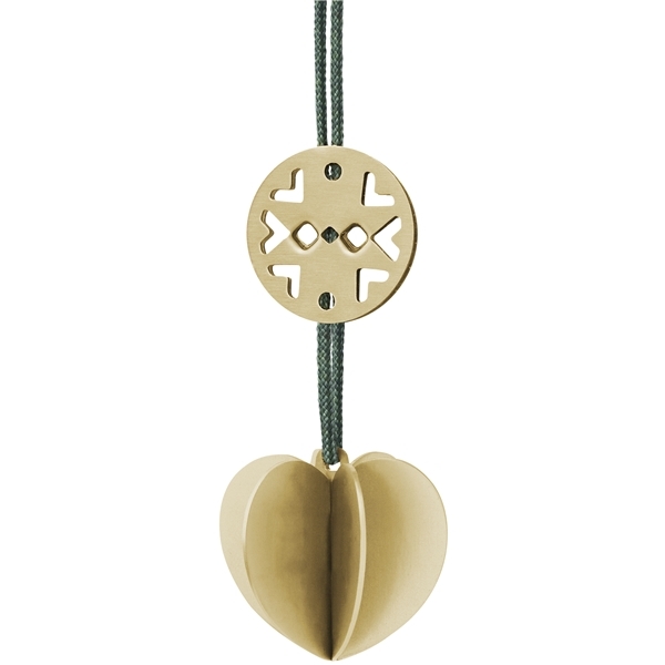 Nordic hjerte ornament, mini - brass