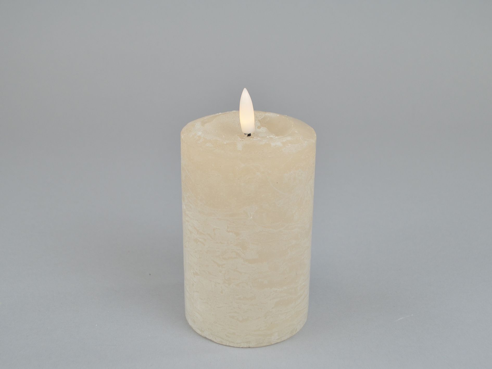 LED-bloklys D7,6xH12cm, beige