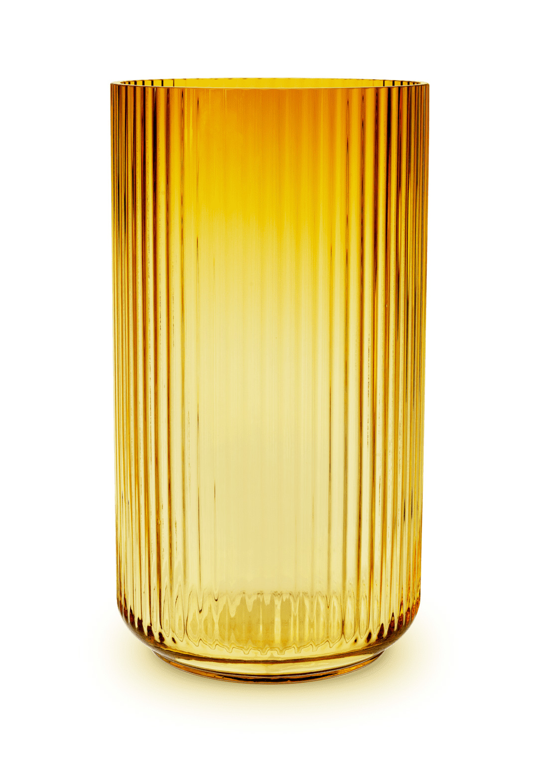 Lyngby Vase H38 cm amber mundblæst glas
