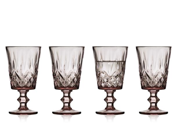 Lyngby Glas Sorrento Vinglas 29 cl 4 stk. Pink*